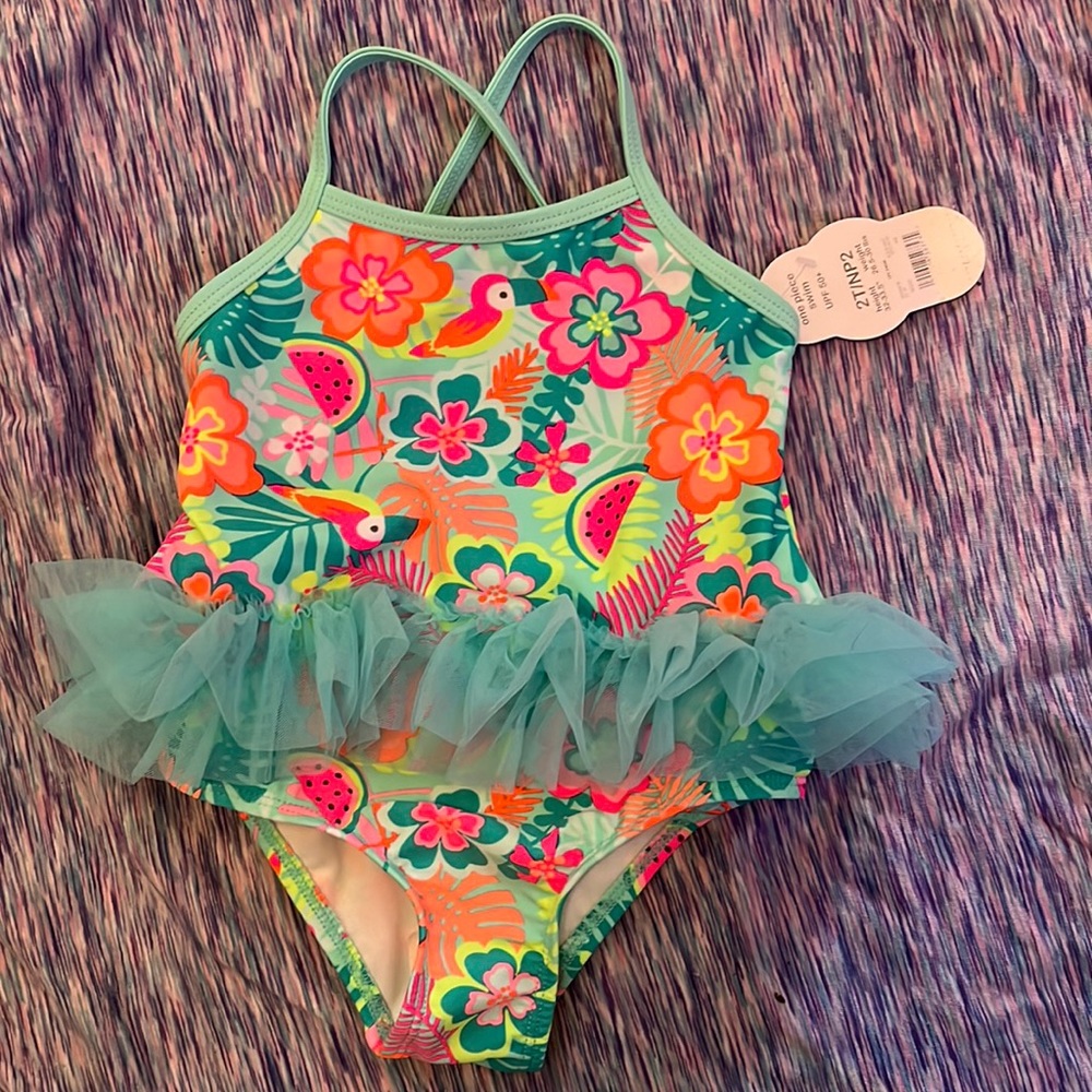 Size 2t one piece girls swimsuit